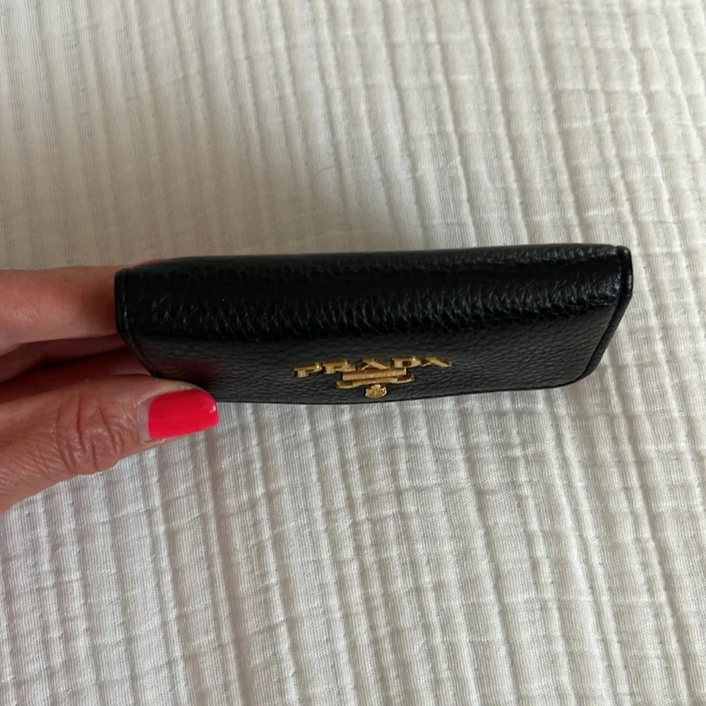 Authentic leather Prada key holder